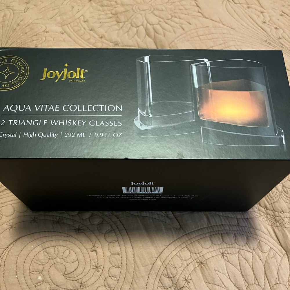 NWT Joyjolt Crystal Triangle Whiskey Glasses